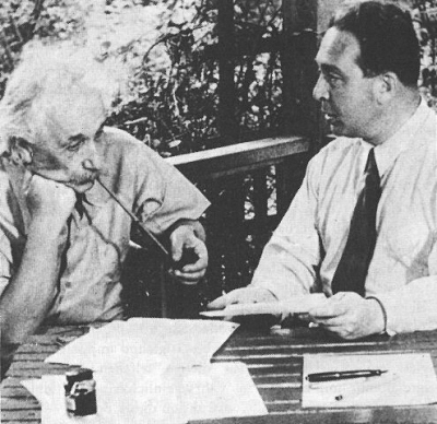 Albert Einstein with Leo
  Szilard